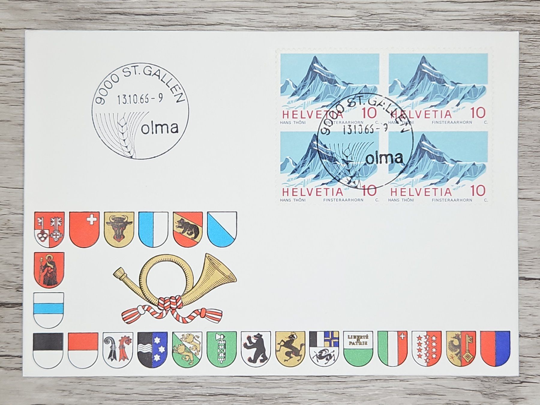 Tutti i francobolli: CL17 Enveloppe + Timbre Suisse 1965 – Usato da Cousset venduto da Patrick_Collections