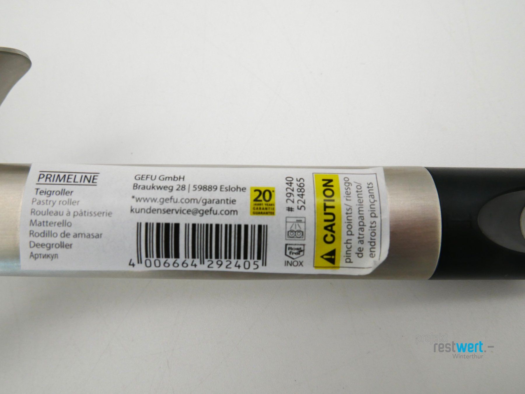 Elettrodomestici da cucina: GEFU Teigroller Primeline Schwarz/Silber – Nuovo (secondo la descrizione) da Winterthur venduto da Restwert_Winterthur 4