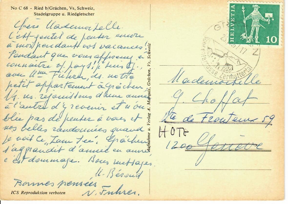 Cartoline postali: Ried bei Grächen – Usato da Hochdorf venduto da Ziegel-16 1