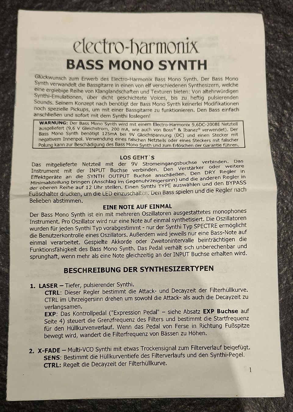 Equalizzatori: Bass-Effektgerät Electro Harmonix Bass mono Synth – Usato da Uerkheim venduto da Rick1973 3