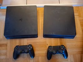 PS 4 Slim 2 Stk mit Zubehör