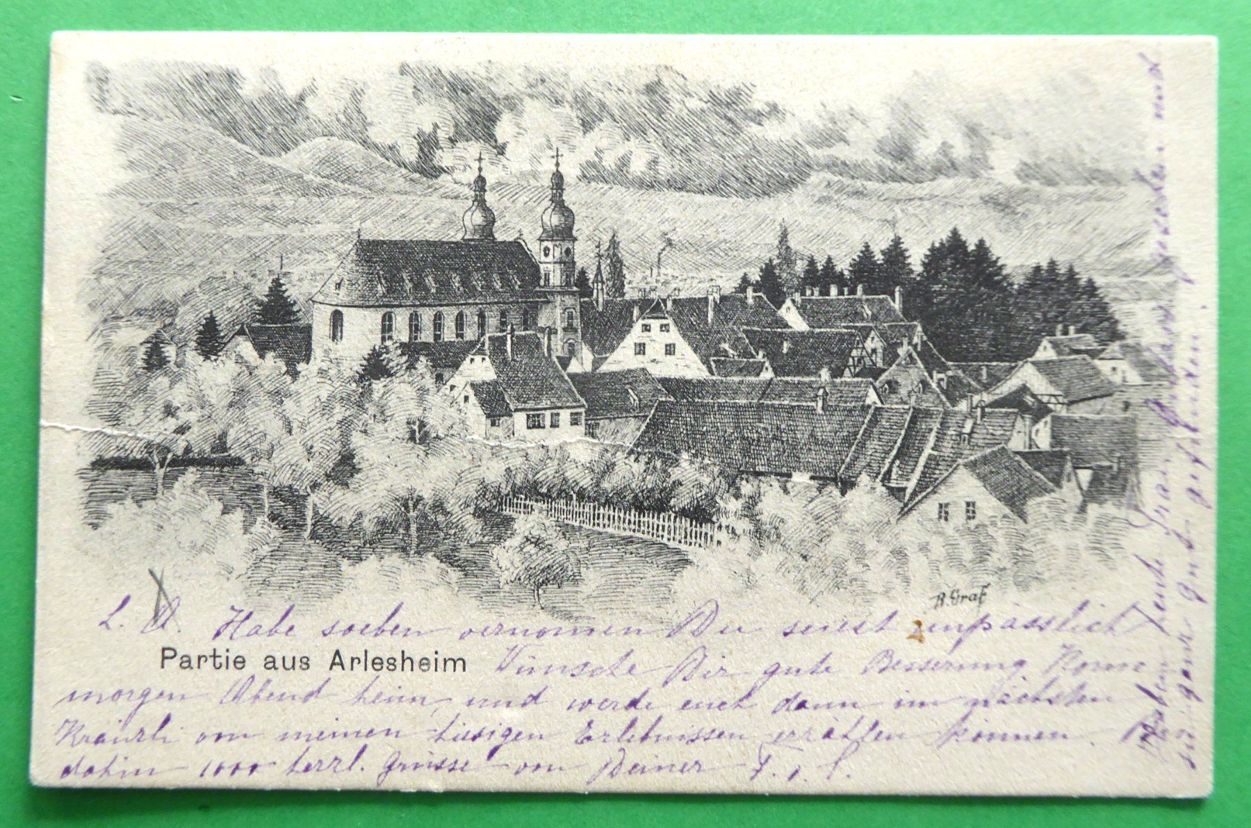 Cartoline postali: AK Arlesheim Dorfansicht 1905 – Usato da Aesch BL venduto da Kauri1