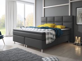 Boxspringbett 180x200 KL Anthrazit Doppelbett Bett Hotelbett