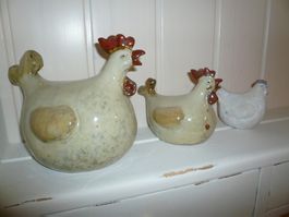 3 Hühner - Keramik aus dem Atelier - handgemacht