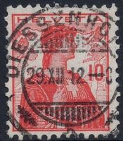 DIESSENHOFEN 29.XII.12 - Vollstempel auf Helvetia Brustbild
