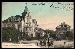 AK Burgdorf, Obere Bahnhofstrasse mit Hotel Guggisberg