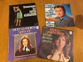 4 Schallplatten Peter Alexander und Vicky Leandros Konvolut