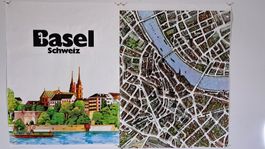 Plakat -  Panorama Grossbasel - von Kleinbasel aus gesehen