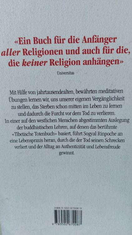 Das tibetische Buch vom Leben und vom Sterben, Top! (Gebraucht) in ...