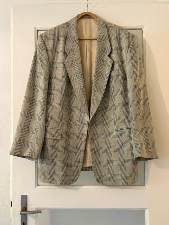 Sakko Karomuster beige/blau Grösse 54 guter Zustand