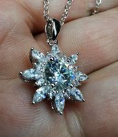 Collier argent avec diamant de moissanite de 1 ct certifié