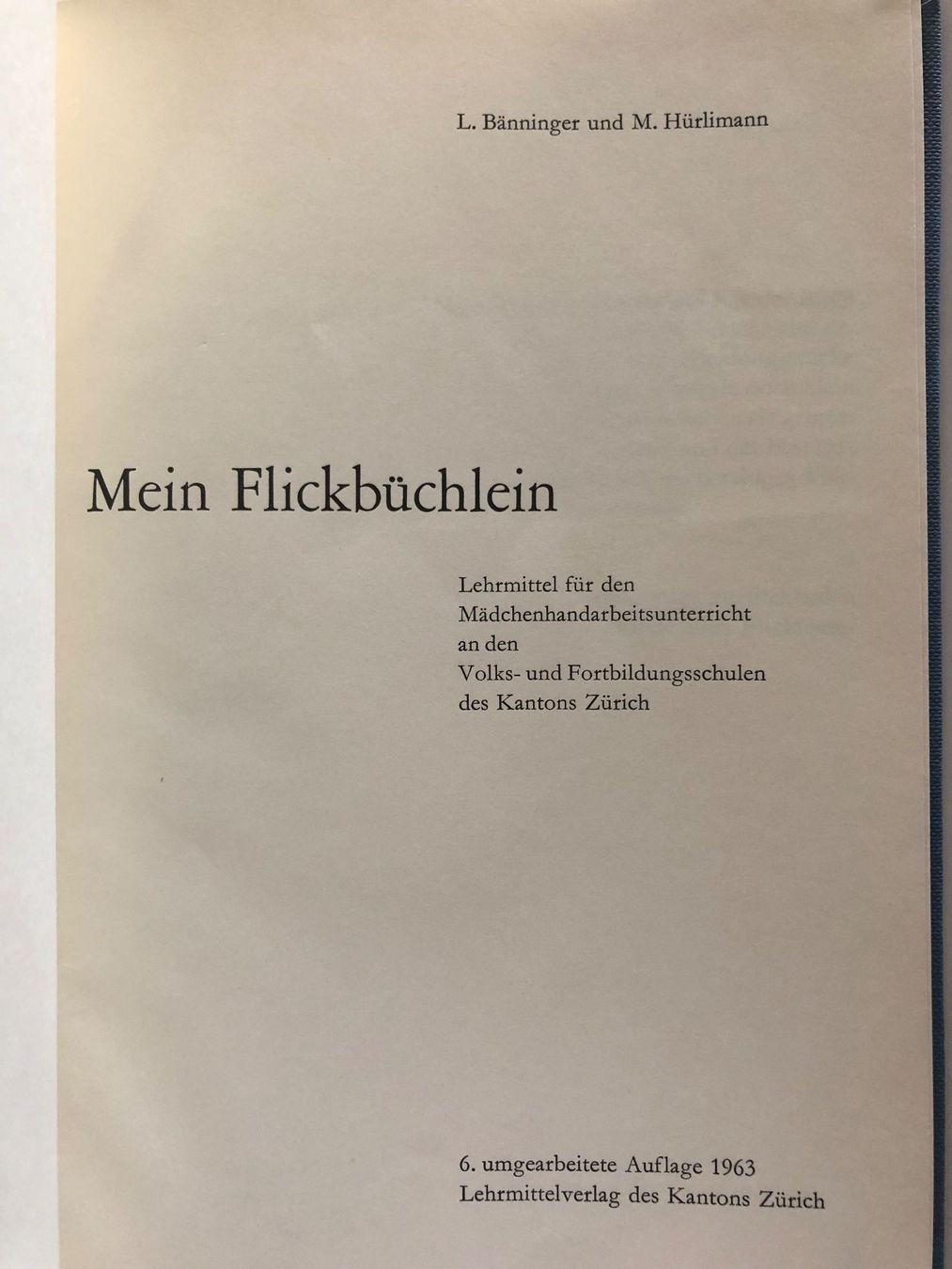 Livres: Mein Flickbüchlein – D'occasion à Pfäffikon ZH par Wacardo 3