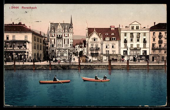Cartoline postali: AK Rorschach, Uferpartie mit Booten – Usato da Berlin venduto da bartko-reher