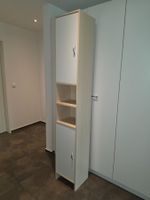 Schmaler Hochschrank Weiss / Holzoptik - gebraucht