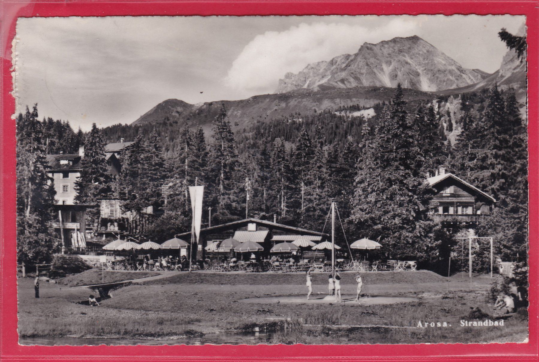 Cartoline postali: AROSA, STRANDBAD, 30.7.1951 – Usato da Oberrieden venduto da Gebirgsstelze