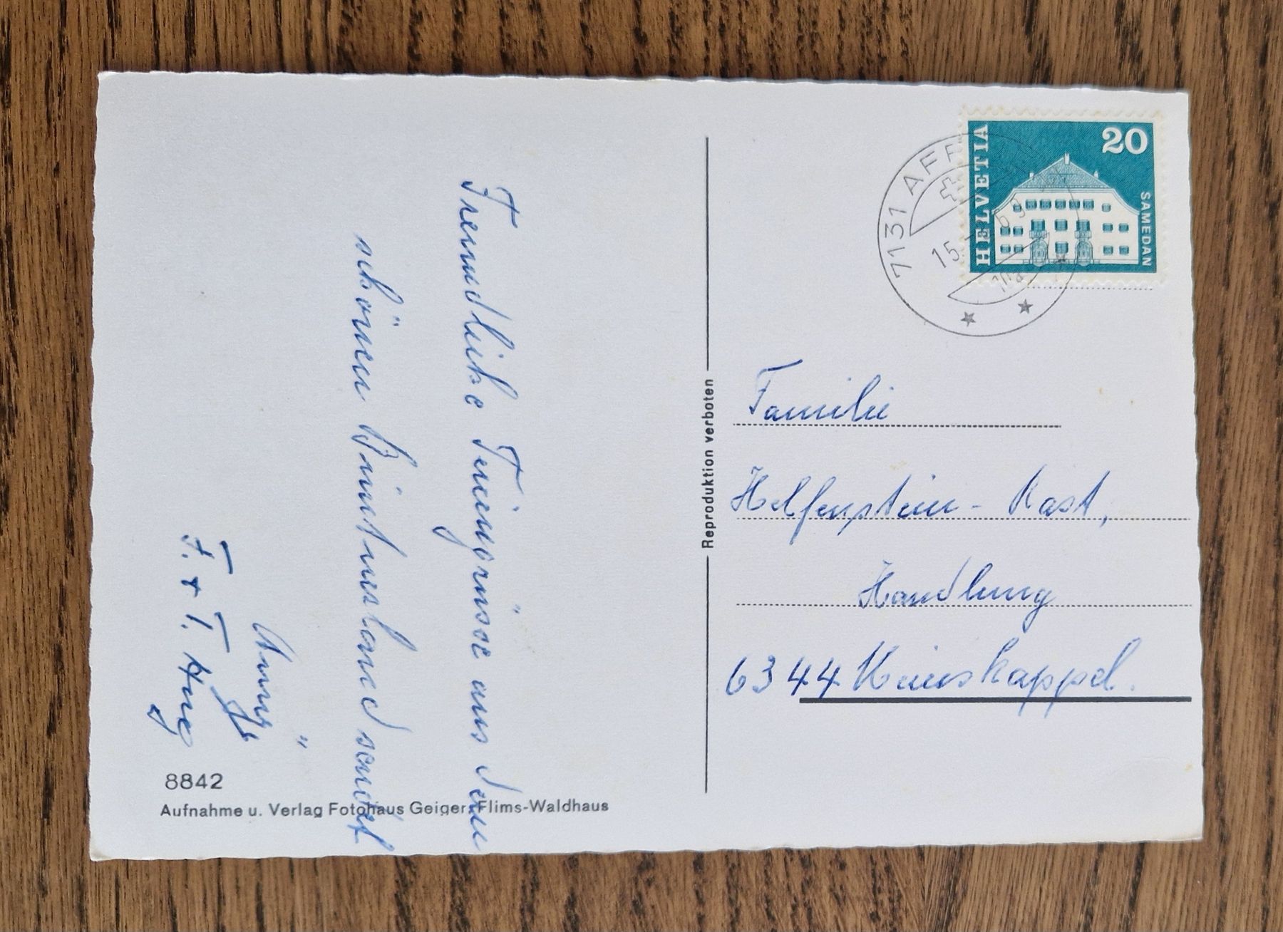 Cartoline postali: Obersaxen, Egga und Affeier 1969 – Usato da Ebikon venduto da Donar50 2