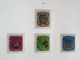 1980 Pro Patria Satz Ersttag Vollstempel mit Gummi