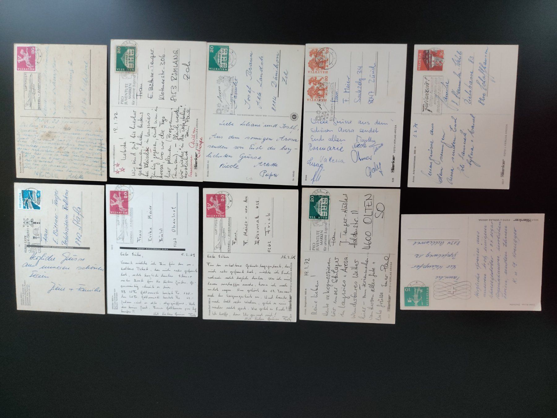 Cartoline postali: 10xArosa ab ca. 1969 – Usato da Ohmstal venduto da Lebensfreude05 1