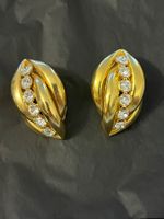 Vintage Ohrclips goldfarben mit Steinen