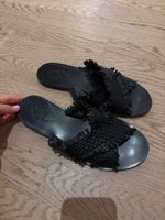 Sandalen Leder Schwarz Damen Grösse 40 geflochten