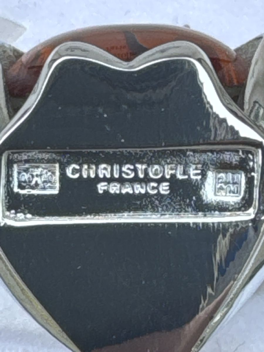 Christofle Statuette: Christofle Paris Eule "Lumière d'Argent" mit Bernstein – Usato da Zürich venduto da Brockiwelt 3