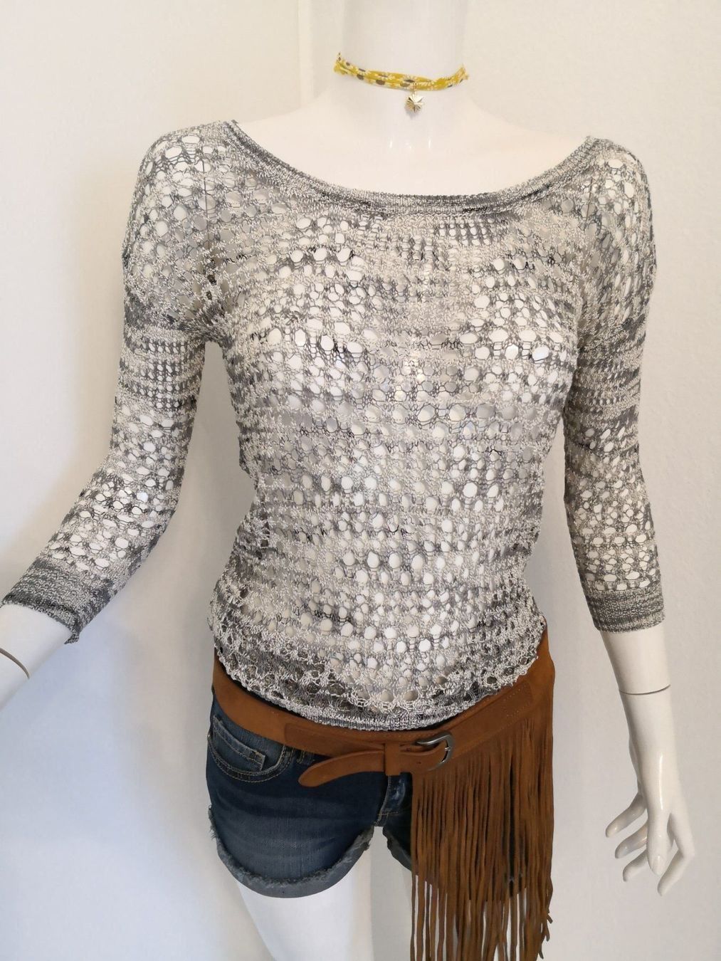 Pulls & Sweat-shirts: 🤩MANGO STRICK-HÄKEL-PULLOVER GRAU-WEISS NEU & D&G P. – Neuf (Voir description) à Olten par Naja-Twins-Twins 6