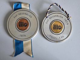 Medaillen Cup Reussblick 1975 Bowling 2 Stck.