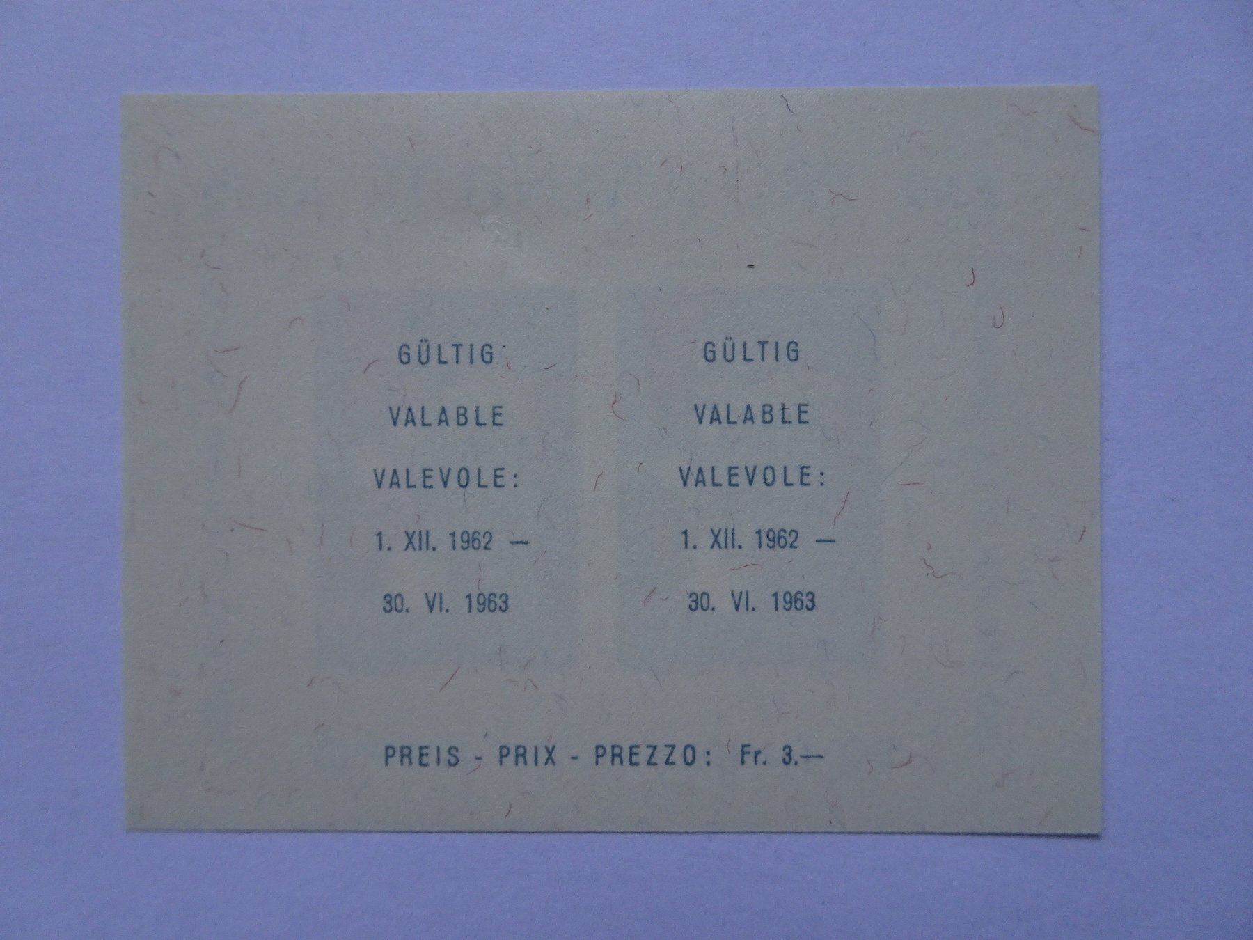 Tous les timbres: PJ 1962* – Neuf (Voir description) à Aadorf par Chnorli-Furz 1