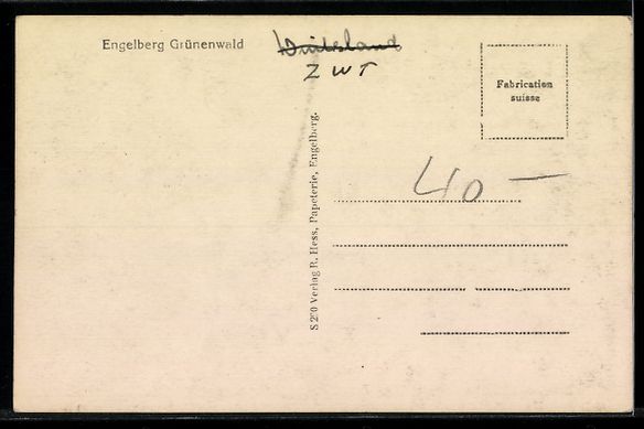 Cartoline postali: AK Engelberg, Grünenwald – Usato da Berlin venduto da bartko-reher 1