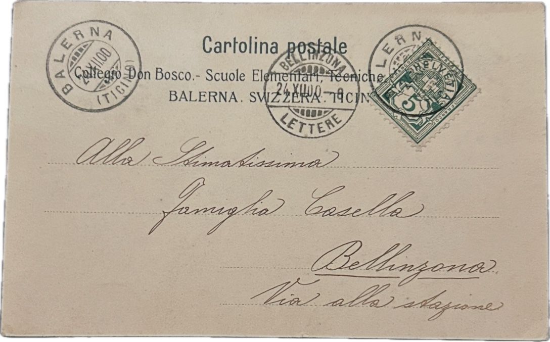 Cartoline postali: Balerna, Collegio Don Bosco 1900 – Usato da Breganzona venduto da Milesbo 1