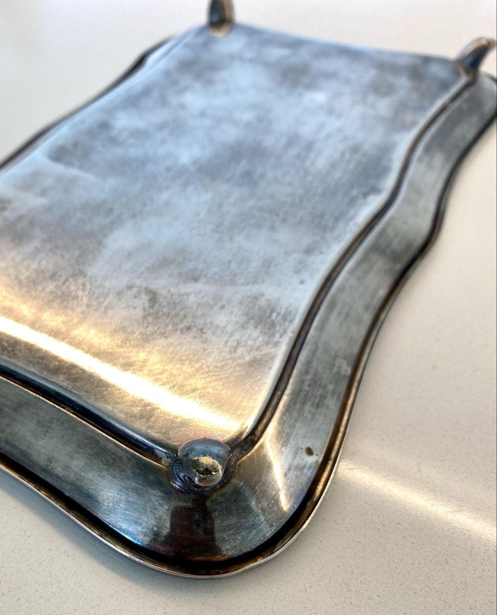 Servierplatten: Versilbertes Tablett rechteckig mit Füssen  – Gebraucht aus Basel von phidelitas 7