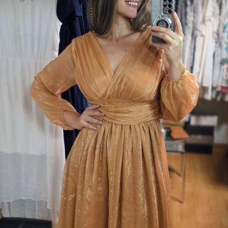 Vintage Elegantes Kleid Gr. M  betonte Taille, edler Farbton