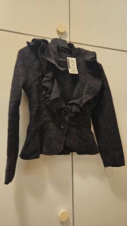 Giacchetta misto lana (cotta) tg.M grigio scuro