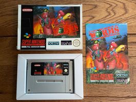 Worms Super Nintendo SNES komplett mit Anleitung schön !