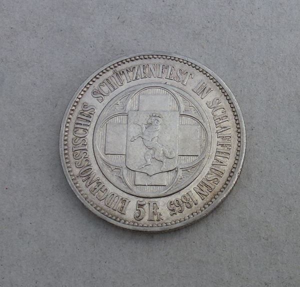Toutes les monnaies: ++ 5.- Franken 1865 Schaffhausen – D'occasion à Walkringen par Casablanca777