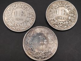 1920 / 1939 / 1943 - 1 Franken - Silber