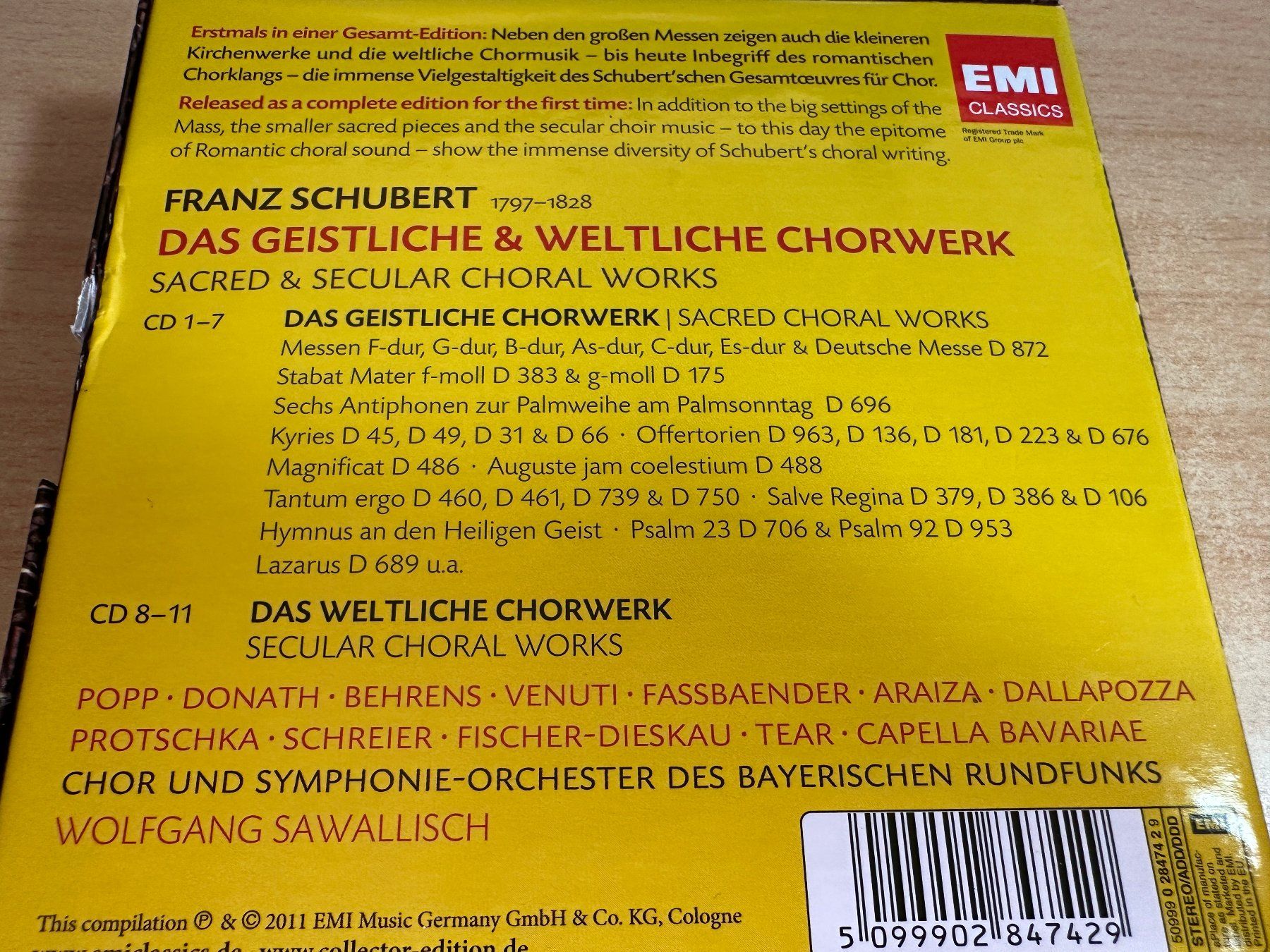 CD: Schubert Donath Popp Behrens Geistliche & Chorwerk 11 CD – Usato da Rikon im Tösstal venduto da Alpenmutz 1