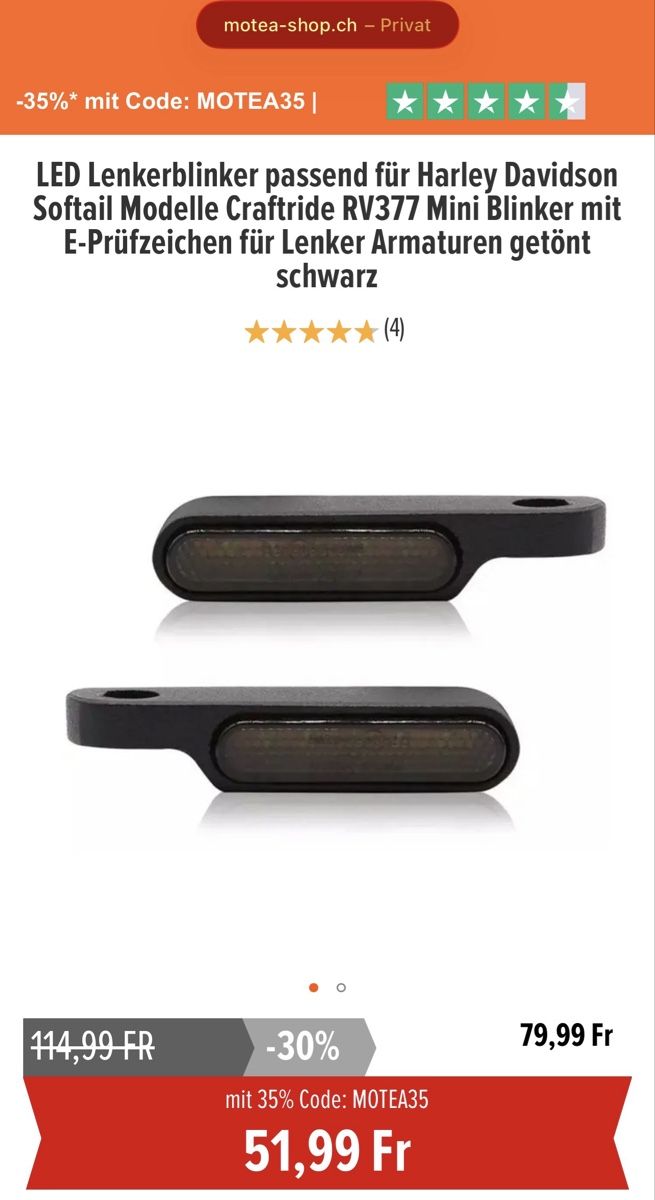 Harley-Davidson Tutti i ricambio per moto: Lenkerblinker kompatibel mit Harley Davidson Softail Modelle – Nuovo (secondo la descrizione) da Buchs ZH venduto da renatoromao 4