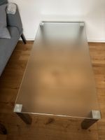 Couchtisch satiniertes Glas / Edelstahl