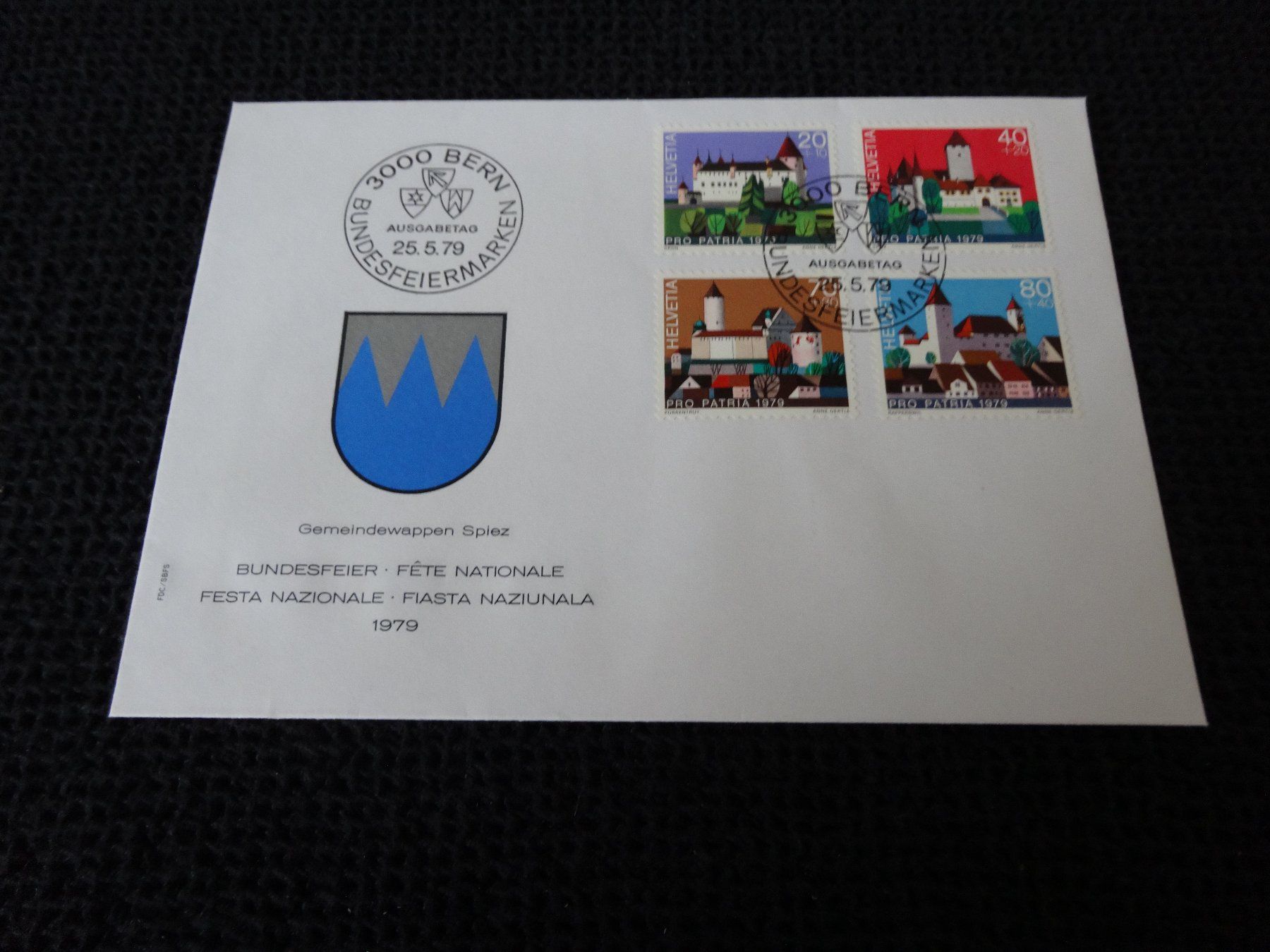 Alle Briefmarken: Sonderbrief  Bundesfeier Spiez  25.5.1979 – Gebraucht aus Neerach von jenny062