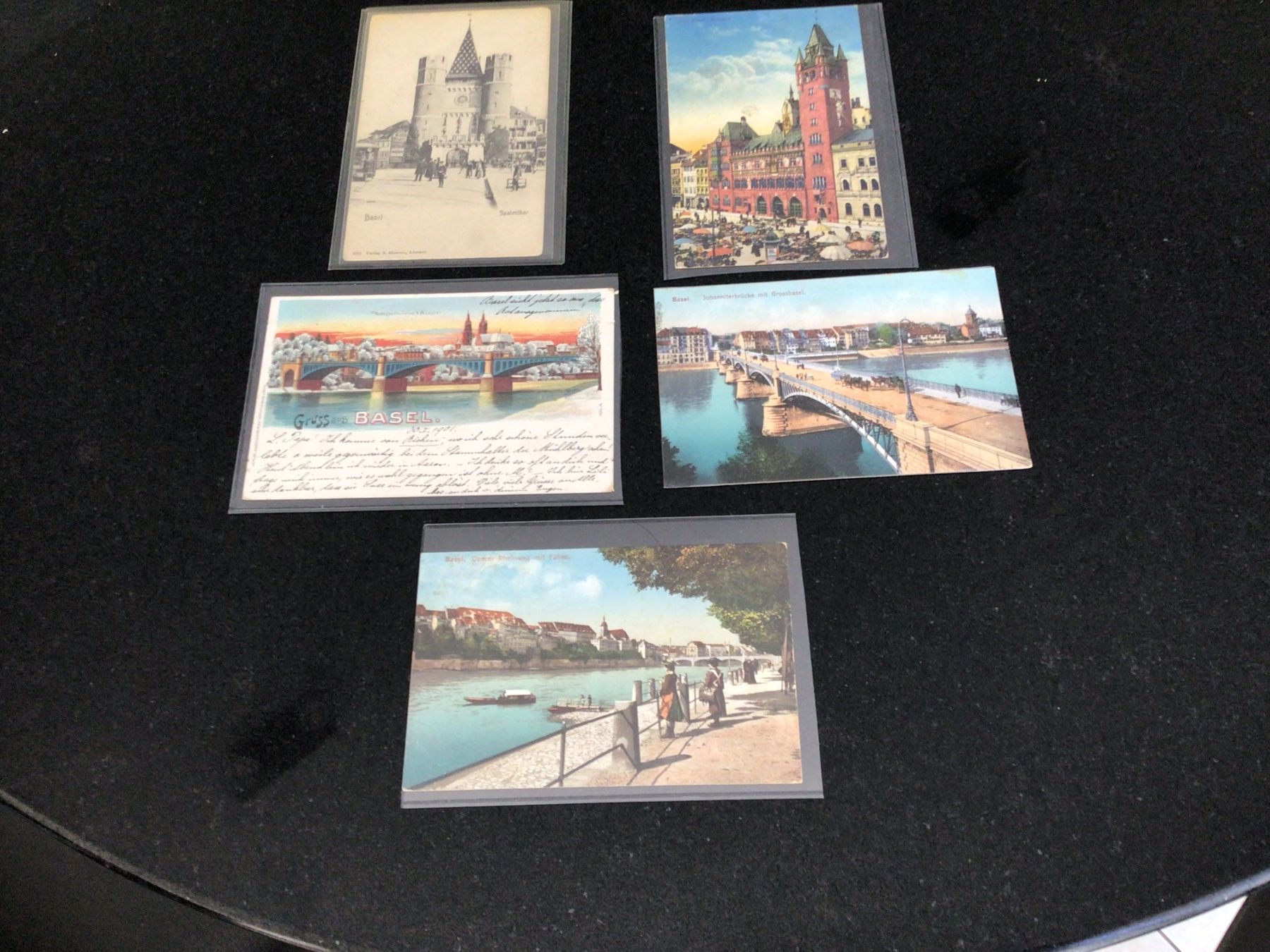 Cartoline postali: 5 alte Karten aus Basel – Usato da Bottmingen venduto da Golferin