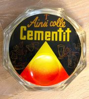 alter Zahlteller / Münzteller Glas "Cementit", 50er, top!