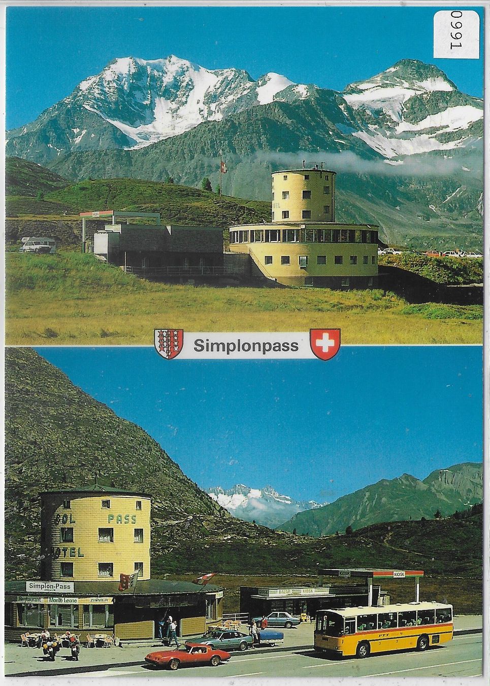 Cartes postales: Simplonpass - Hotel Monte Leone, Postauto – D'occasion à Ettingen par Kartenplanet
