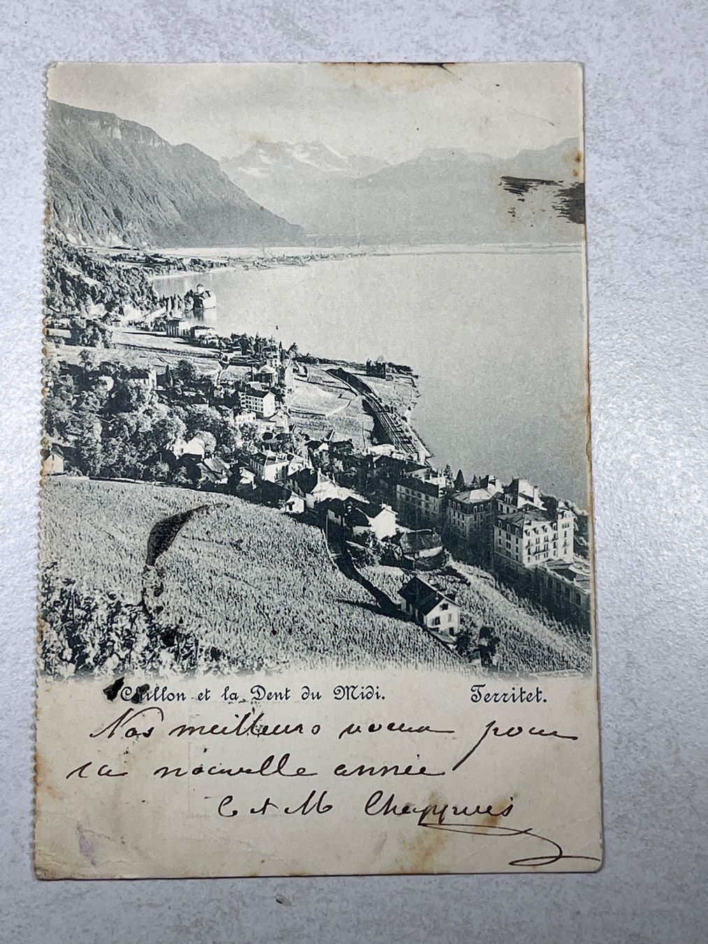 Cartoline postali: Chillon, Dent du Midi, Territet – Usato da Strengelbach venduto da Aschatan5