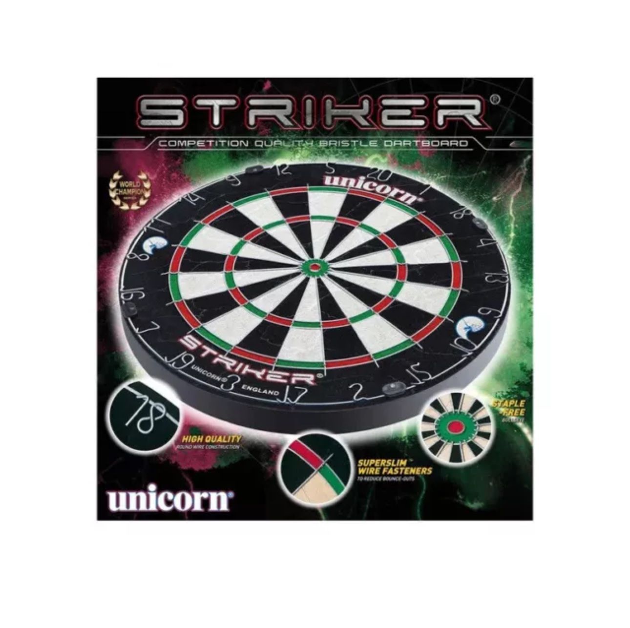 Freccette: Unicorn Striker Bristle Dartboard Steeldart PDC Dartscheibe – Nuovo e nell'imballaggio originale da Amriswil venduto da JaJa-Express 2