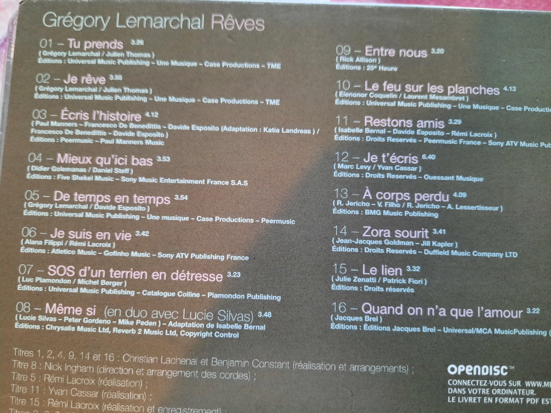CD: CD Gregory Lemarchal - Rêves – Usato da Pully venduto da bro_n52j 2