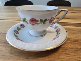 Rosenthal Maria Teetasse mit Untertasse Rosendekor