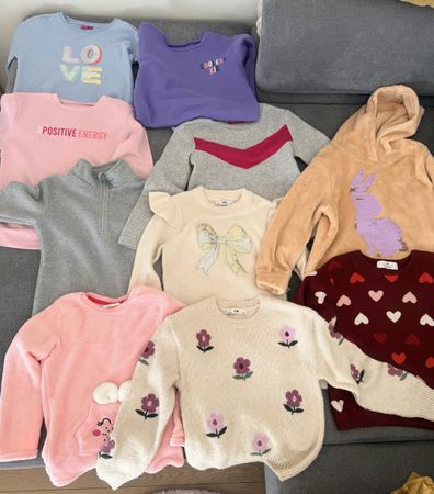 Lot de 9 pulls chauds et 1 polaire, taille 122/128 ou 128