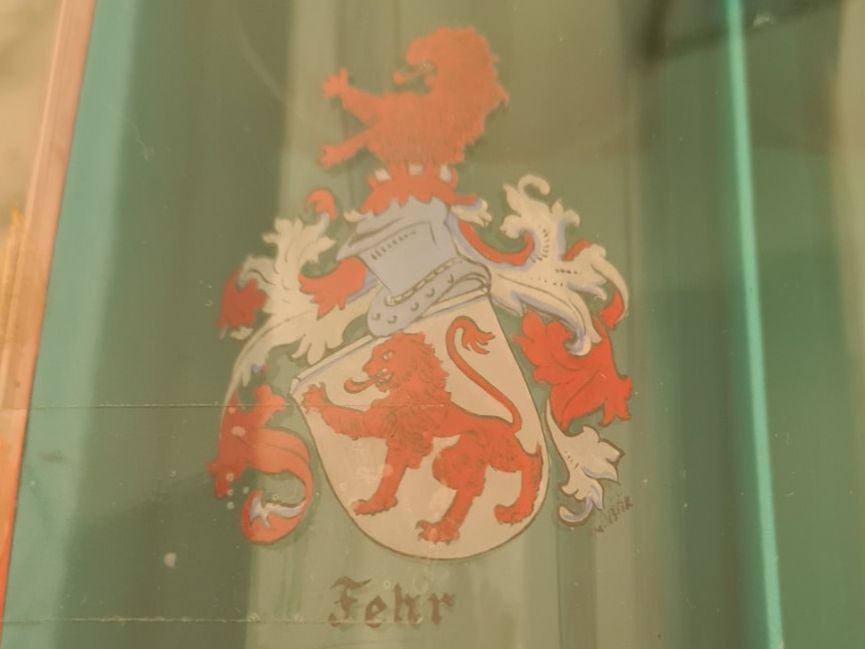 Bicchieri: 6 Trinkgläser FEHR mit Wappen, neu – Nuovo e nell'imballaggio originale da Winterthur venduto da bibummi 2