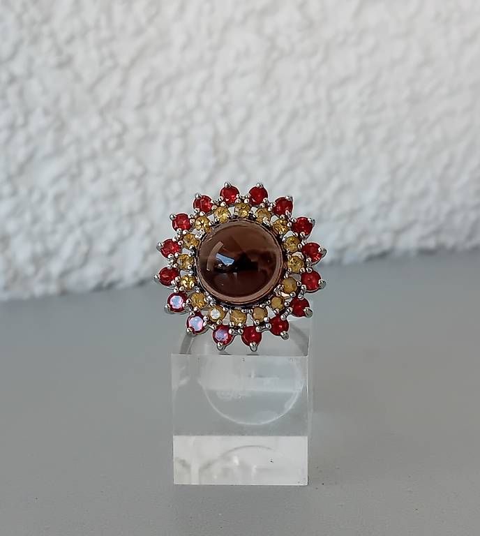Ringe: Ring mit Rauchquarz, Granat, Citrin in Silber – Gebraucht aus Stans von wer_fd5f 2